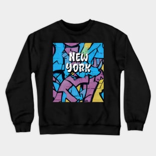 New York Street Art for House Music Hip Hop & B-Boy Graffiti Urban Crewneck Sweatshirt